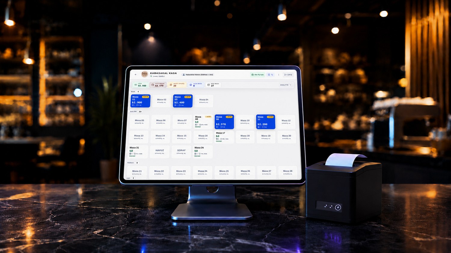 POS iPad ekranı